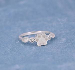 925 Sterling Silver Dog Paw Designer Good For Ashes & <b>Resin</b> Work Breastmilk Keepsake Fine Handmade <b>Ring</b> Memorial Jewelry - Product Image 2
