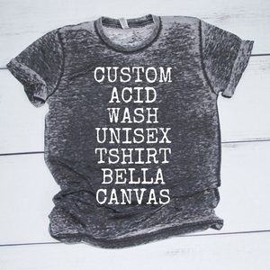 Bella Canvas-Camiseta de manga corta unisex para hombre y mujer-Camiseta de mezcla de algodón y poliéster Acid Wash Bella Canvas T Shirts - Product Image 4