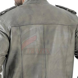 Chaqueta de cuero desgastada de alta calidad para hombre, chaqueta personalizada para hombre, chaqueta de invierno desgastada genuina 2025 - Product Image 5