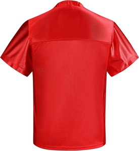 Maillot d'entraînement de football américain personnalisé en maille polyester avec logos brodés, manches courtes, respirant, vêtements de sport, coupe professionnelle, vêtements d'équipe OEM - Product Image 2