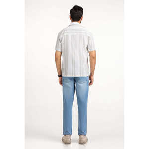 Camisas Casuales para Hombre, Diseño a Rayas, 100% Algodón, Talla XL, Corte Regular, Camisas de Vestir para Negocios ODM MN-CS-SS25-173 - Product Image 6