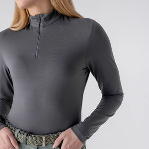 Camiseta de equitación para mujer, mezcla de algodón suave, top ecuestre informal de manga larga, camiseta cómoda para trabajar en la establa - Product Image 4