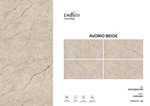 Baldosas de pared de porcelana tallada sin fin dorada de lujo | Colección de exportación de acabado brillante moderno de gran formato de 600x1200 - Product Image 4