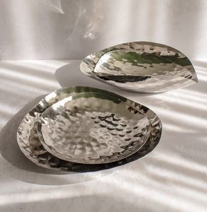 Vente chaude Nouveau Design En Aluminium Métal Or Plaque De Charge Plateau Chic Chocolat Plateau De Service Vaisselle pour Diwali Plateaux Décoratifs - Product Image 5