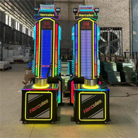Machine d'arcade Hercules Hammer LED Strength Tester avec éclairage RGB métallique, jeu d'amusement Superfun à monnayeur