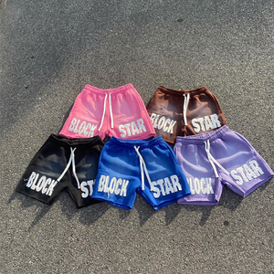 100% algodón desgastado bordado sudor corto logotipo personalizado ácido lavado ropa casual hombres pantalones cortos - Product Image 5