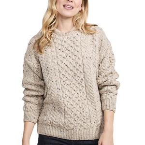 OEM personalizado cuello redondo grueso Jacquard pulóver prendas de punto nuevo diseño cuello redondo invierno estilo casual suéter para mujeres directamente disponible - Product Image 1