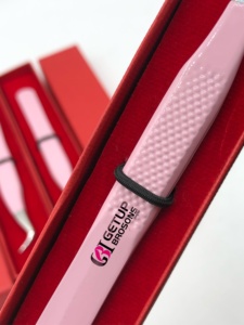 GETUP BROSONS IMPEX High Quality <b>Light</b> Pink Powder Coating Curved Stainless Steel Eyelash Extension Tweezers Smooth Serrated Tip - Product Image 5
