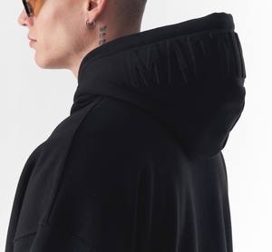 Sudadera con capucha de gran tamaño con logotipo personalizado para hombre, sudadera de lana gruesa de algodón con cuerda, color térmico personalizable - Product Image 3