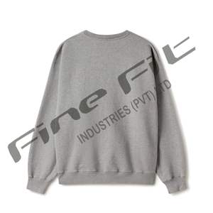 Oversized Basics Cotton Blended Sherpa Lined Crewneck Sweatshirt Winter <b>Fleece</b> Pullover <b>Jumper</b> Casual Long Sleeve Plain Dyed - Product Image 2