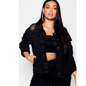 Veste en jean bleu foncé de base personnalisée de haute qualité pour les femmes veste en jean classique créée en usine de broderie de chenille - Product Image 6