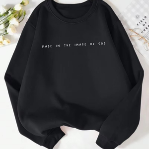 Sudaderas con capucha de punto con estampado informal personalizado, sudaderas sueltas de diseño elegante, ropa de calle transpirable de algodón 100% para mujer - Product Image 3