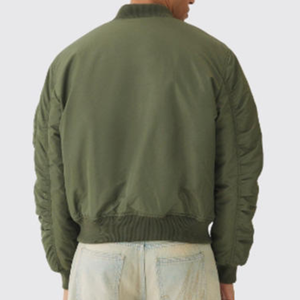 Chaqueta de bombardero de vuelo informal de invierno para hombre, chaqueta de bombardero de nailon acolchada cuadrada de gran tamaño con cremallera y cuello de béisbol para hombre - Product Image 2