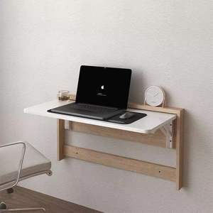 Invisible Modern Wall-Mounted Folding Wooden Paneling Storage <b>Desk</b> with Durable <b>Wood</b> Surface for School Computer Use - Product Image 1