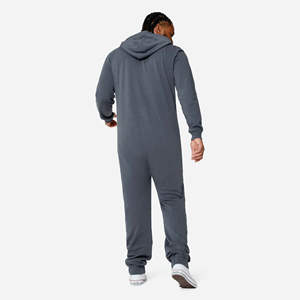 ผ้าฝ้าย80% 20% โพลีเอสเตอร์เคลือบด้านหลังผ้าฝ้ายบนสองทางมีซิปสีเทาสีฟ้าใส่ได้ทั้งชายและหญิงแบบดั้งเดิม - Product Image 5