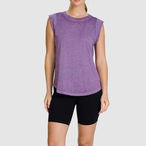 Wholesale cotton womens tank <b>top</b> sleeveless fashion summer gym yoga <b>crop</b> wear breathable design with custom logo printing - Product Image 6