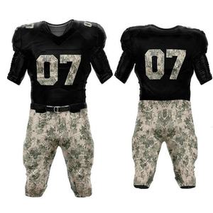 Men's American <b>Football</b> Jersey Set V-Neck Short Sleeve Sublimated Blue <b>White</b> Stripe 100% Polyester Moisture Wicking Uniform - Product Image 5