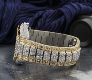 Luxury Iced Out Moissanite Watch with Roman Dial Hip Hop <b>Jewellery</b> Diamond Bustdown Watch - Product Image 3