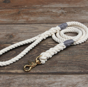 Stone Grey Organic Cotton Rope Dog <b>Leash</b> <b>Pet</b> Supplies Accessory Customized Colored Cotton Rope Handmade Dog <b>Leash</b> <b>Pet</b> <b>Leash</b> Set - Product Image 2