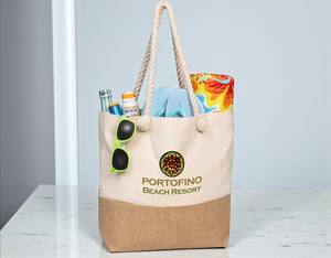 Sac fourre-tout en jute personnalisé RenewaRipple Sac à provisions à bandoulière écologique pour femmes Sac promotionnel réutilisable - Product Image 2