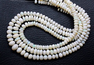 Natural Australian Opal Smooth Roundel Shape Beads Natural Multi Fire Opal Beads Australian Opal Gemstones Beads 4X5MM 14''Inch - Product Image 2