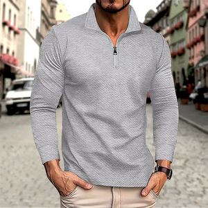 Polo informal de negocios para hombre, camiseta de manga larga, Polo de primavera y otoño, Top cómodo y transpirable - Product Image 1