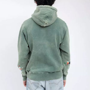 Pull-over vierge surdimensionné en coton à coupe ample Conception OEM Sweat à capuche imprimé avec logo personnalisé Pull-over à capuche lourd pour hommes - Product Image 3