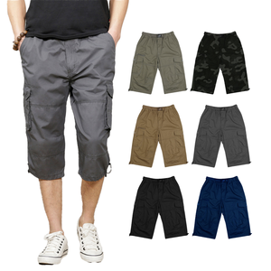 Custom Logo Men's Elastic Waist 100% Cotton Casual Breathable Quick Dry Outdoor Sport Cargo <b>Shorts</b> Flat Front Plus Size Options - Product Image 5
