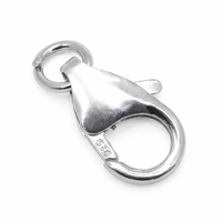 Chakralume Anneau de jonction en argent sterling 925 avec fermoir de sécurité en forme de poisson 8mm/10mm/12mm, connecteur de bijoux plaqué argent 925, accessoires DIY pour