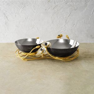 Handcrafted Iron Metal Decorative Bowl With Stand For <b>Dining</b> <b>Table</b> And Elegant Home Decoration Style - Product Image 6