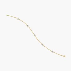 1,10 CT. Pulsera de moissanita cultivada en laboratorio de oro amarillo de 14 quilates Diamante de corte redondo a medida elegante pulsera de diamantes cultivados en laboratorio - Product Image 2