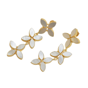 Boucles d'oreilles élégantes prêtes à être expédiées avec pierres précieuses authentiques, revêtement en or brillant et bijoux de qualité supérieure - Product Image 4