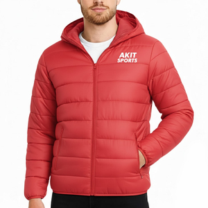 Chaqueta Acolchada Informal con Capucha para Hombre, Chaqueta de Invierno de Alta Calidad con Logotipo Personalizado al por Mayor - Product Image 1