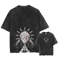 Camiseta lavada vintage con estampado de alta calidad para hombre, camiseta de gran tamaño para hombre