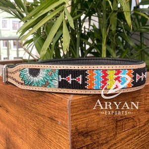 Collier de chien en cuir usiné à la main personnalisé de créateur de mode haut de gamme en cuir véritable de luxe réglable et résistant collier de chien pour chat de compagnie - Product Image 1