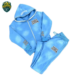 Conjunto de pantalones de chándal con capucha personalizados con lavado ácido de alta calidad para hombre, chándal de algodón transpirable con diseño Acampanado y cremallera para invierno - Product Image 1