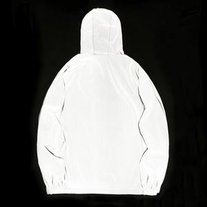 Chaqueta reflectante que brilla en la oscuridad para hombre, abrigo informal para exteriores, cortavientos para correr, ciclismo, senderismo, chaquetas de lluvia transpirables de talla grande - Product Image 4