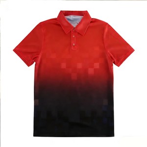 Polo léger à manches courtes de haute qualité, imprimé dégradé pixelisé, anti-humidité, idéal pour les activités de plein air et le quotidien. - Product Image 1