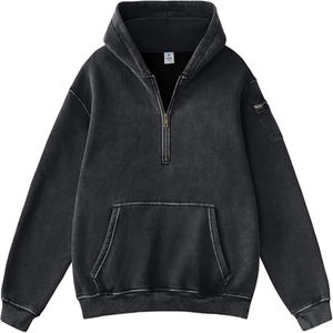 Sudadera con Capucha Unisex Casual de Gran Tamaño para Otoño e Invierno, Cuello con Capucha, 100% Algodón, Tinte Liso, Bolsillo Bordado, Servicio OEM - Product Image 6