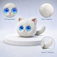 Robot Kucing AI Interaktif untuk Meja Kerja, Asisten Suara, Mata Animasi TFT, untuk Anak-anak dan Dewasa