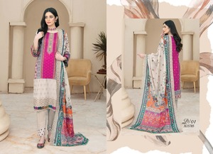 Costumes en coton brodé pour femmes Robe d'été pour femmes de haute qualité Style ethnique Inde Pakistan Vêtements Shalwar Kameez - Product Image 3