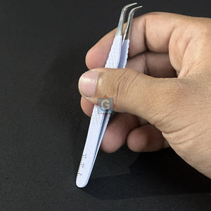 Pinzas de pestañas de acero inoxidable de precisión de alta calidad, herramienta aplicadora de pestañas para cuidado personal - Product Image 3
