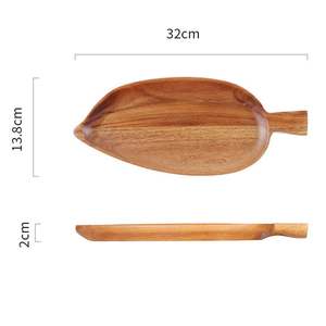 Ensemble de dîner en bois assiette de fruits bol de service pour cuisine et salle à manger dîner sculpté à la main utilisation quotidienne pour l'eau polie en toute sécurité - Product Image 4