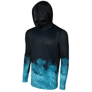 Sweat-shirt à capuche pour homme avec imprimé dégradé, manches longues, pull à capuche décontracté, vêtements de sport d'extérieur avec motif bleu - Product Image 1
