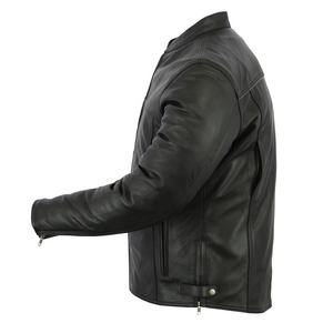 Chaqueta de Motocicleta para Hombre, Invierno, Corte Ajustado, Cuello Alto, Cierre de Cremallera, Piel de Oveja, Impermeable, Resistente al Viento, Cálida, Casual, Estilo Biker - Product Image 5