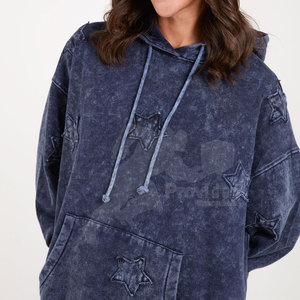 Prix de vente d'usine bon marché, sweats à capuche respirants délavés à l'acide en coton avec logo personnalisé, sweats à capuche délavés à l'acide pour femmes - Product Image 4