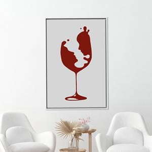 Toile imprimée Romantic Wine ArtWok - Décoration romantique moderne et élégante, encadrée en blanc - Product Image 1