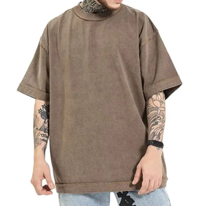 Wholesale Factory 100% Cotton Custom Printing <b>Drop</b> Shoulder Men Washed Tee Shirts Heavyweight Oversized <b>Acid</b> Wash T Shirts - Product Image 2