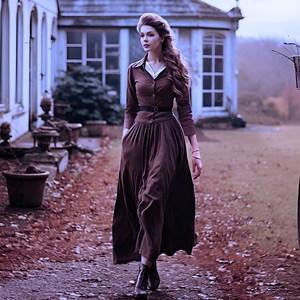 เดรสมิดิทรงเอไลน์สำหรับผู้หญิงชุดราตรีลำลองเปิดไหล่มีระบายแขนทรงโคมไฟทำจากผ้าลินินระบายอากาศได้สำหรับฤดูร้อน - Product Image 4