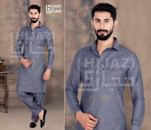 Kurta en coton de style traditionnel pour hommes, vêtements indiens et pakistanais pour adultes - Product Image 2